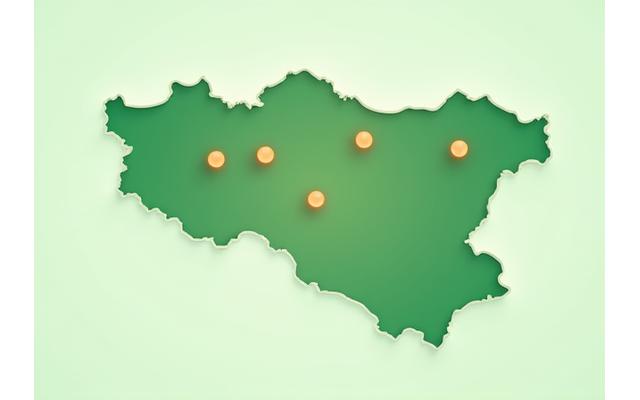 Mapa Srbije sa označenim gradovima za dostupnost proizvoda