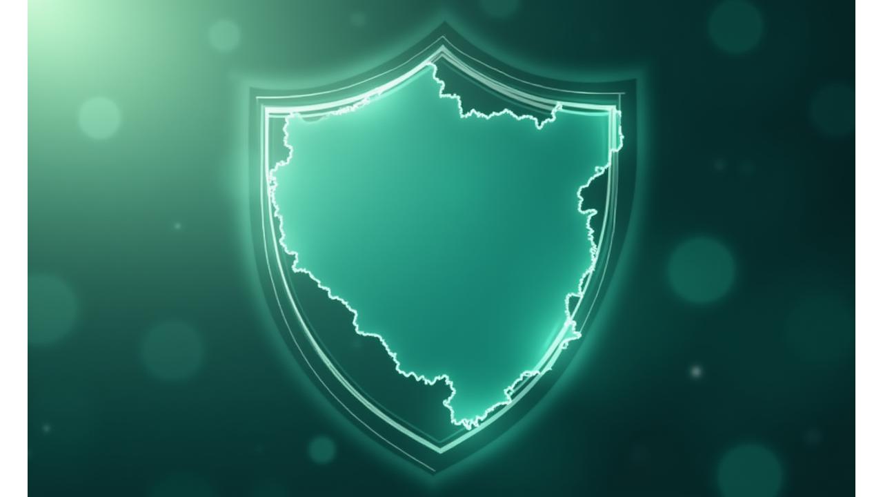 Vizualizacija srpskog pravnog okvira sa Vitalište logotipom, simbolizujući sigurnost i pouzdanost